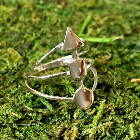 🎉HP! Sterling Silver Geometric Triple Ring - Picture 4 of 4