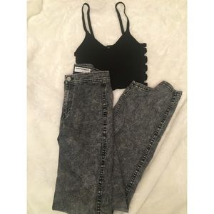 American Apparel Grey Acid Wash Easy Jeans!