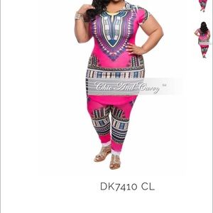 Dashiki Print Shirt and Pants set