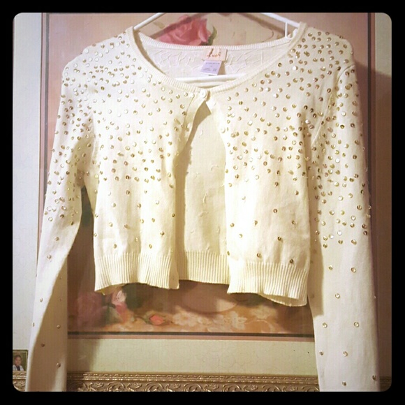 White sequin cardigan