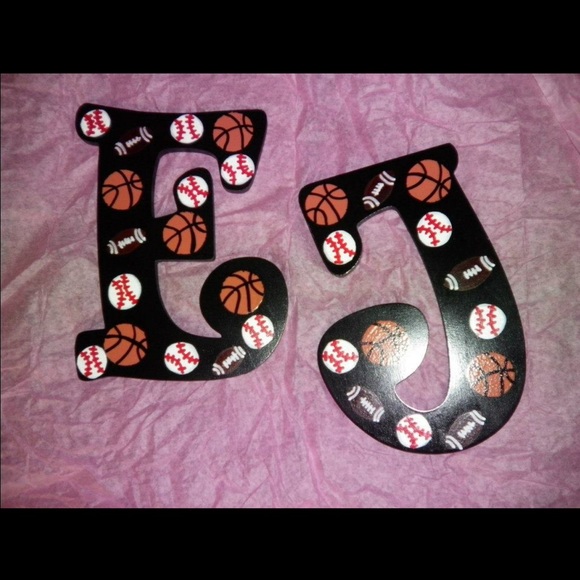 Hand painted wooden initials