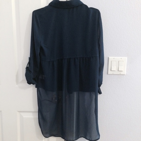 high low silky blouse - Picture 2 of 3