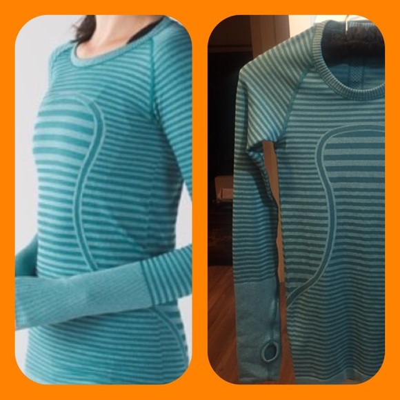 lululemon athletica Tops - 🍋 Swiftly LS Crew Lucy Stripe 🍋 EUC