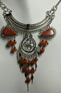 Alpaca silver & Jasper necklace, N-9