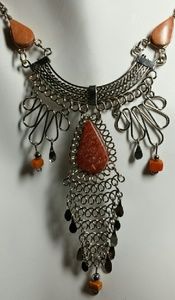 Alpaca silver & Jasper necklace, N-11