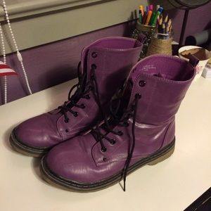 Bamboo Purple Combat Boots
