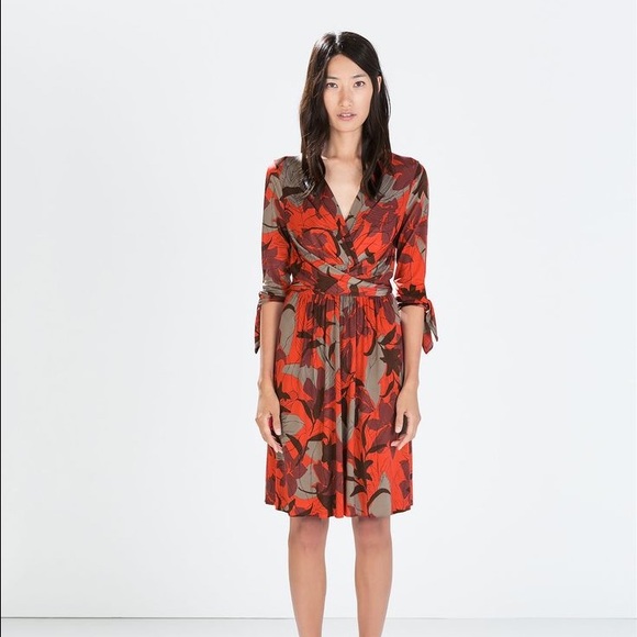 Zara jersey wrap dress