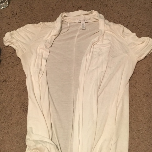White shirt sleeve cardigan