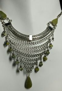 Alpaca silver & Peridot Jasper necklace, N-2