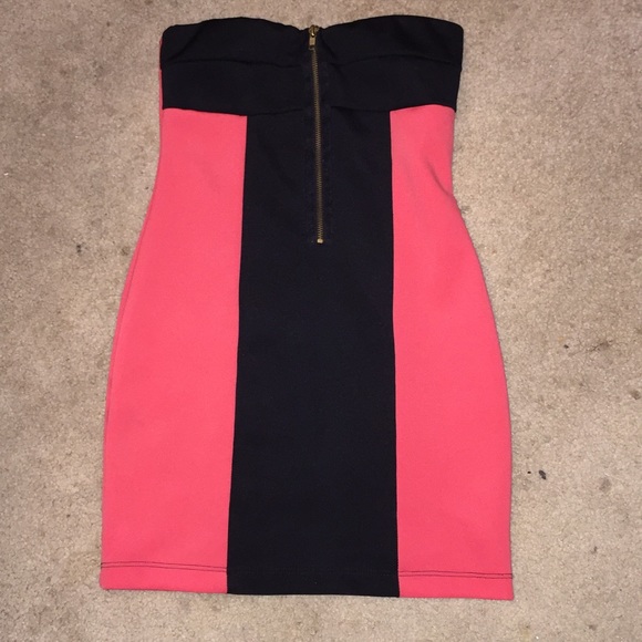Black and pink body-con dress
