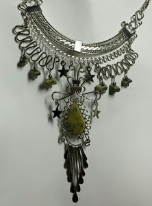 Alpaca silver & Peridot Jasper necklace, N-16