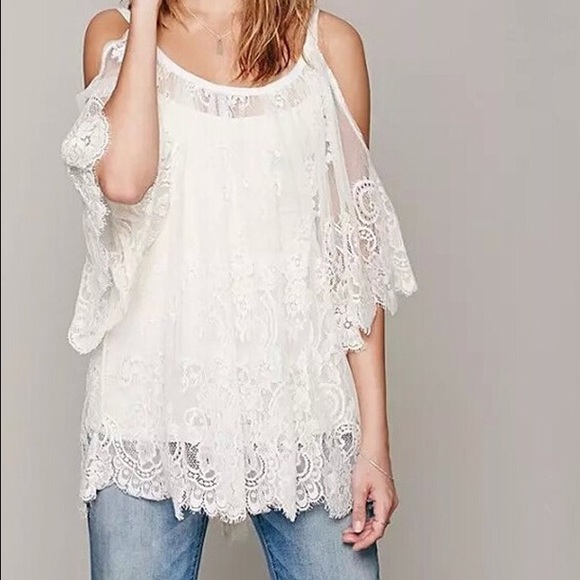 💕🎉HP❤️🎉White Lace Cover Up/Dress - Picture 2 of 6