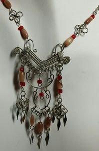 Alpaca silver & Glass necklace, N-24