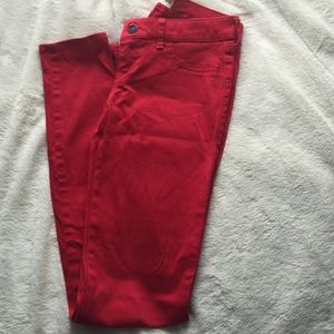 Hollister red skinny jeans