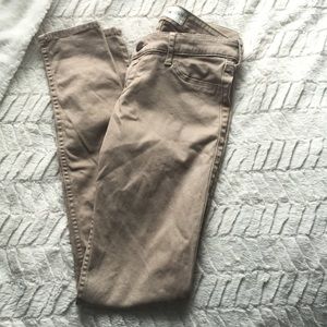 Hollister tan skinny jeans