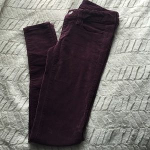 American eagle corduroy maroon skinny jeans