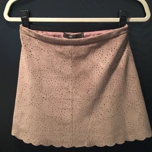 BCBG MaxAzria Suede fully lined brown mini skirt
