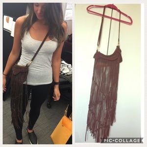 Suede Fringe Linea Pelle bag