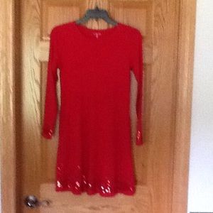 Lands End Girls red dress, size 10-12
