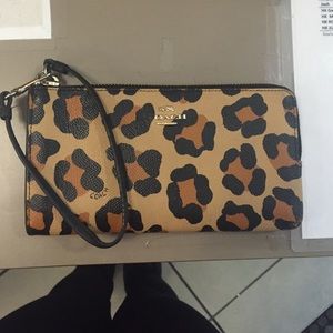 Authentic Coach Ocelot Print Wristlet