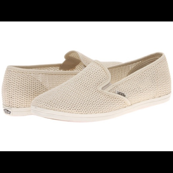 VANS - lo pro slip ons- white mesh - never worn