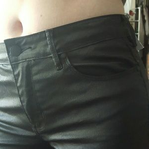 NWT Kendall + Kylie faux leather black denim