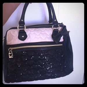 Betsy Johnson Black and Cream Tote!