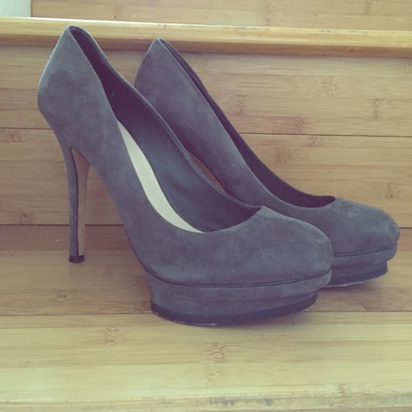 BCBG Maxazria suede grey heels