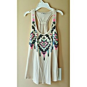 Sequin Tribal print top