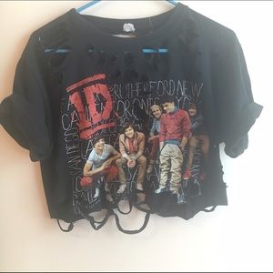 Distressed One Direction Crop Top