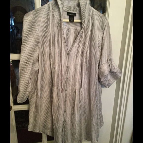 Lane Bryant Hooded Button Down Blouse Size 26/28
