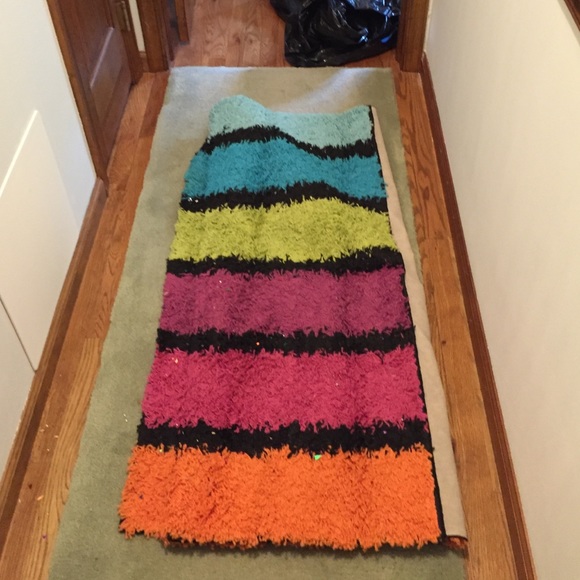 Bright Striped Shag Rug