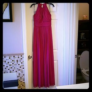Fushia chiffon formal dress