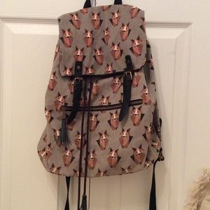 Fox patterned backpack