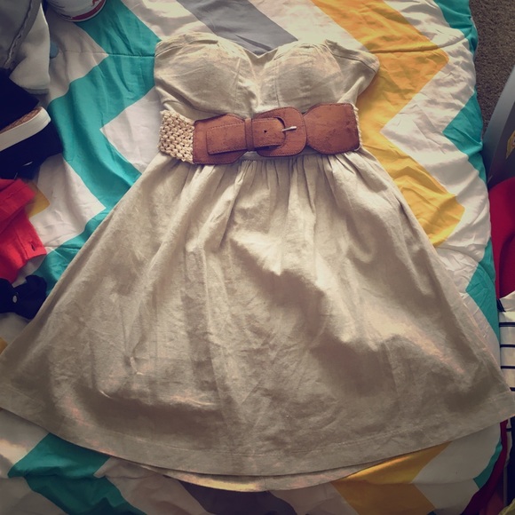 Very cute strapless dress with belt