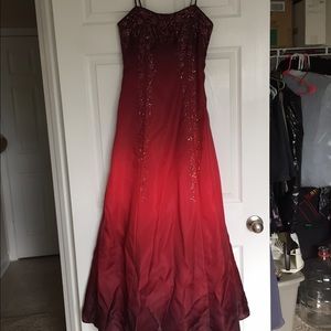 Red ombré formal gown