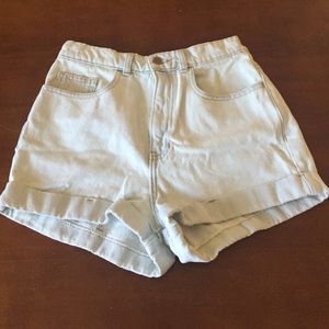 High-waisted American Apparel denim shorts