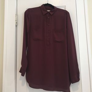 Ann Taylor Loft burgundy blouse