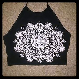 Bohemian black tank top