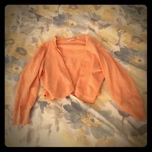 Peachy cropped cardigan!