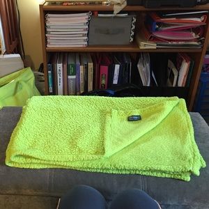 Lime green throw blanket