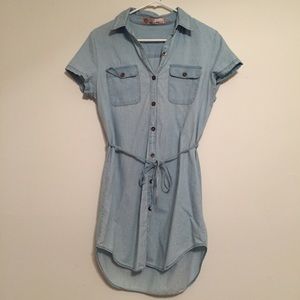 Denim butt down dress