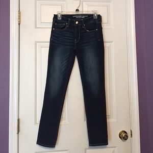 American Eagle super stretch skinny jeans.