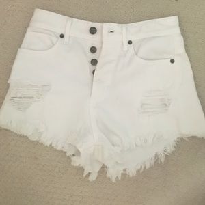 white high waisted shorts