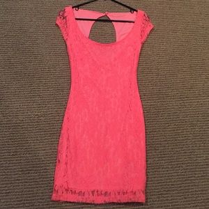 Coral short sleeve dress