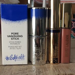 Estee edit pore vanishing, mascara and lipgloss