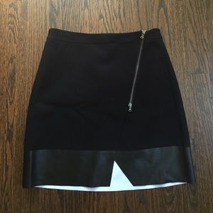 Club Monaco leather midi skirt