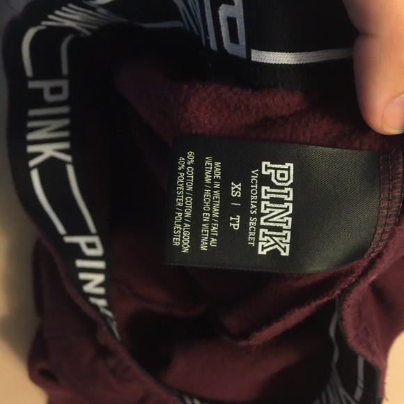 🚫 Sold on Ⓜ️🚫Victoria's Secret Maroon Sweatpants - Picture 3 of 3