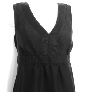 Silk blouse black tank top keyhole back
