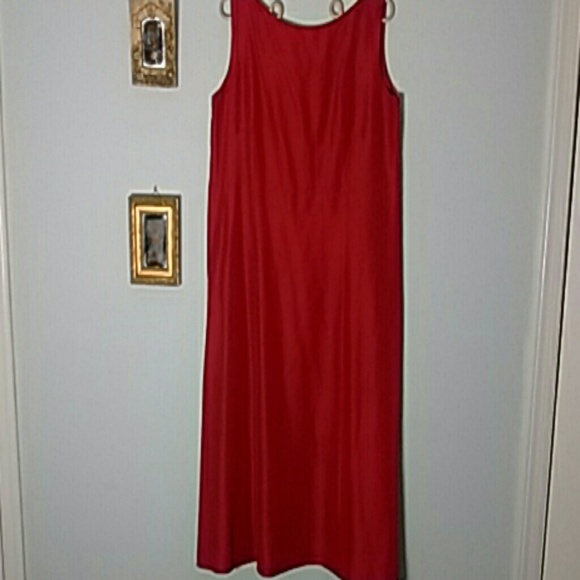 Red silk dress